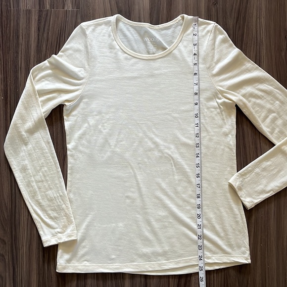 Wool& Merino Wool Long Sleeve Shirt in Ivory size small - Picture 9 of 10